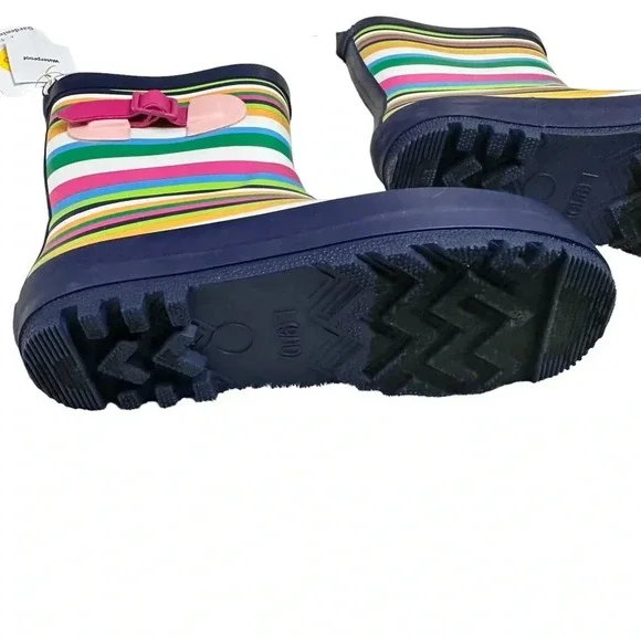 NWT Sun Squad Striped Rain Boots Size Large 9/10 - Picture 5 of 9